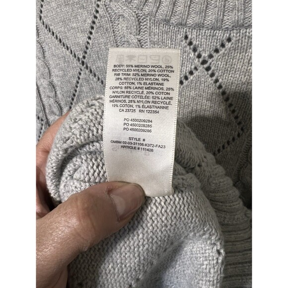 Aritzia Sunday Best Peggy Crewneck Gray Oversized Preppy Sweater M - Picture 7 of 9